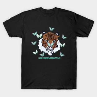 Tiger & Butterfly On Nose T-Shirt